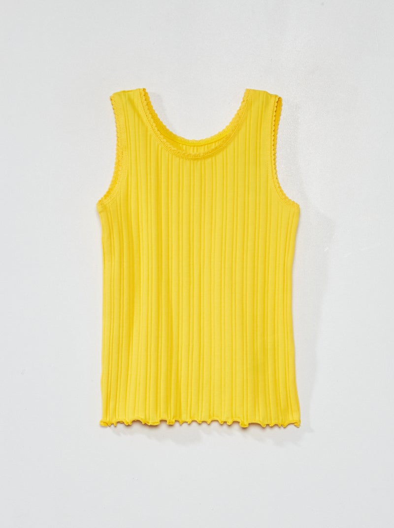 Top em malha nervurada AMARELO - Kiabi