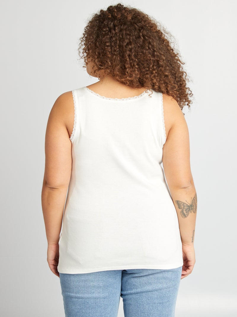 Top em malha nervurada BRANCO - Kiabi