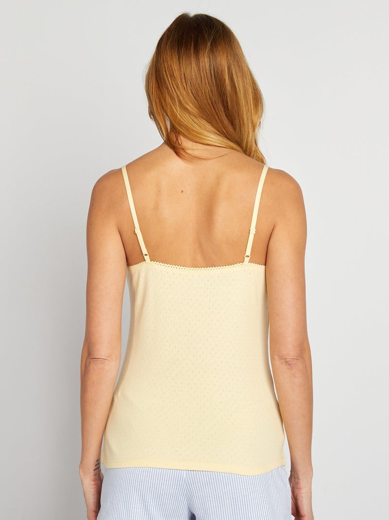 Top em malha pointelle AMARELO - Kiabi