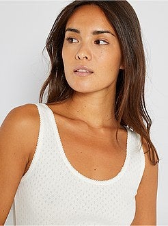 Top em malha pointelle - Kiabi