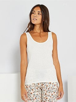 Top em malha pointelle - Kiabi