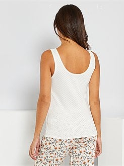 Top em malha pointelle - Kiabi