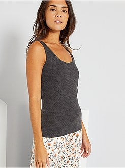 Top em malha pointelle - Kiabi