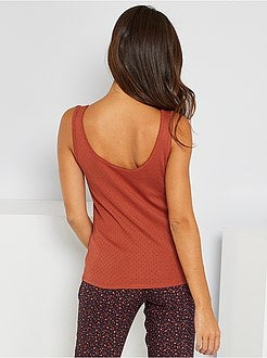 Top em malha pointelle - Kiabi