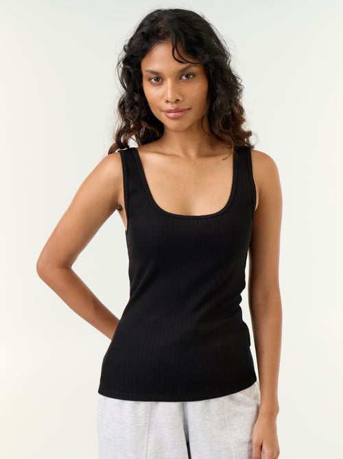 Top em malha pointelle - Kiabi
