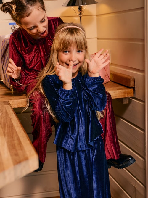 Top em malha velvet canelada com nó liso - Kiabi