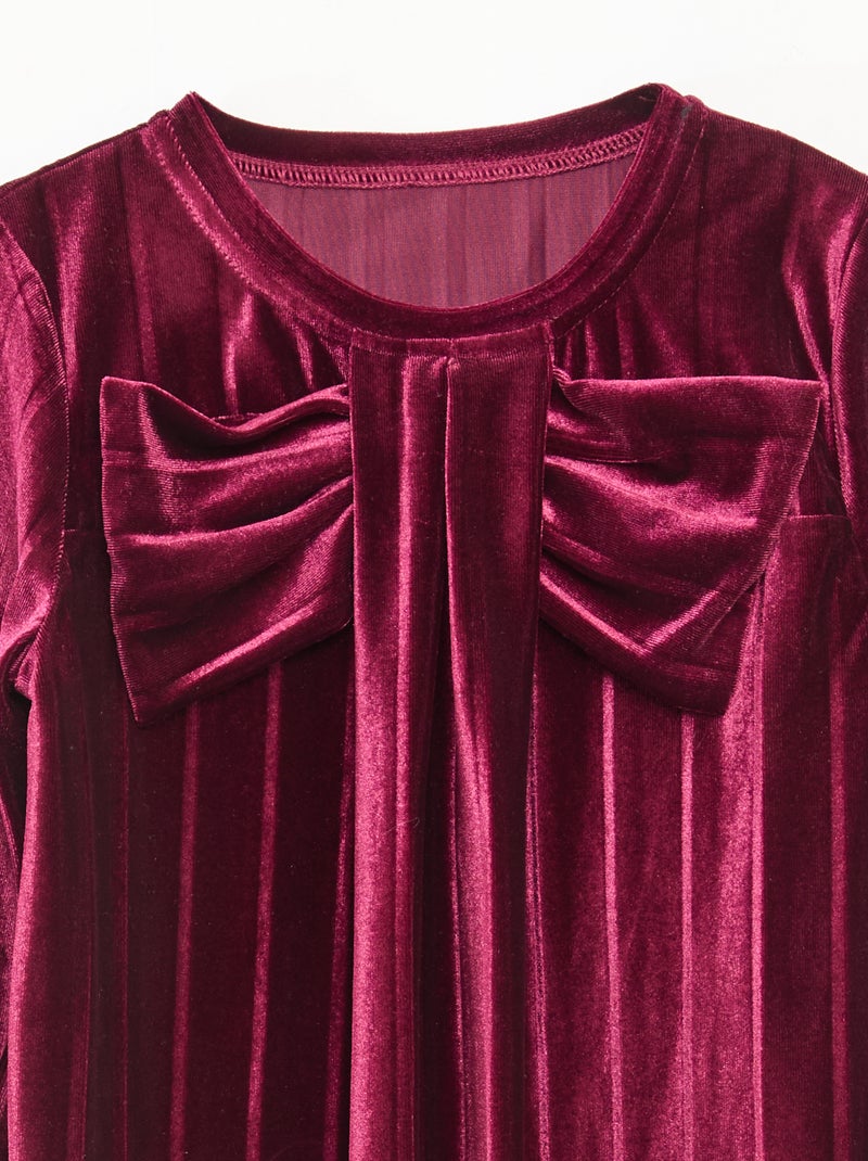 Top em malha velvet canelada com nó liso Vermelho - Kiabi