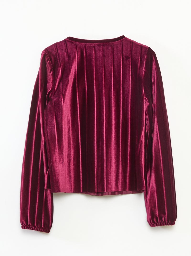 Top em malha velvet canelada com nó liso Vermelho - Kiabi