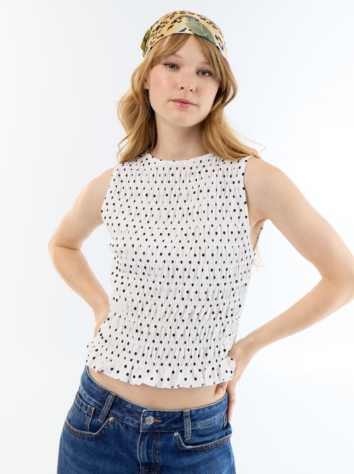 Top em malha waffle sem mangas - Kiabi Top em malha waffle sem mangas - Kiabi