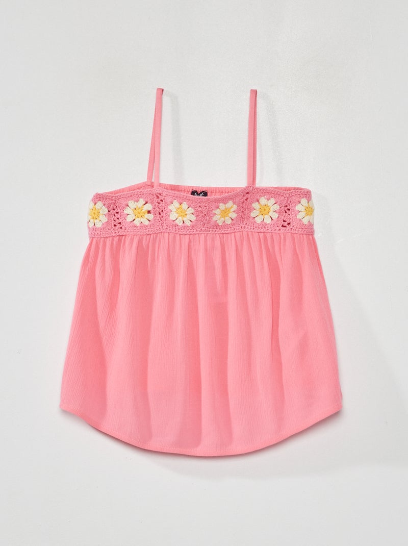 Top em material crepe Rosa - Kiabi
