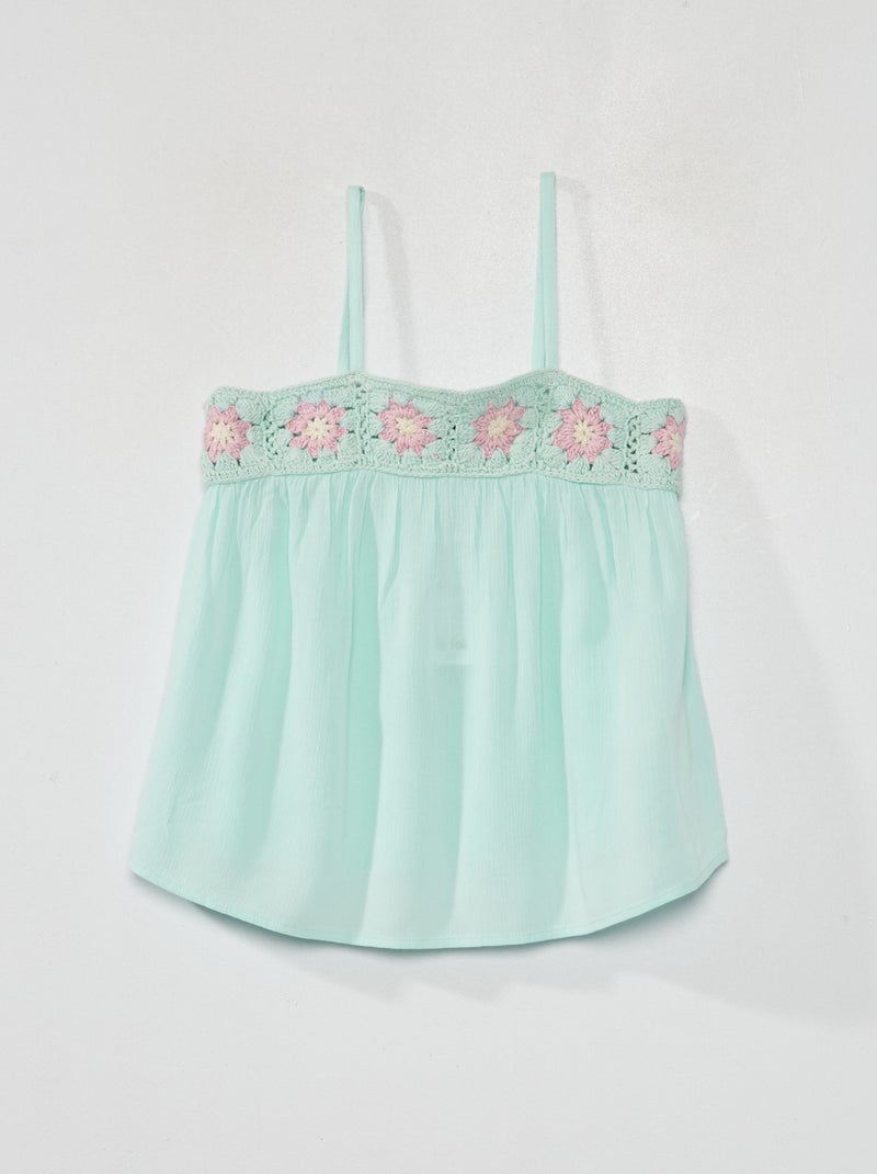 Top em material crepe Verde - Kiabi