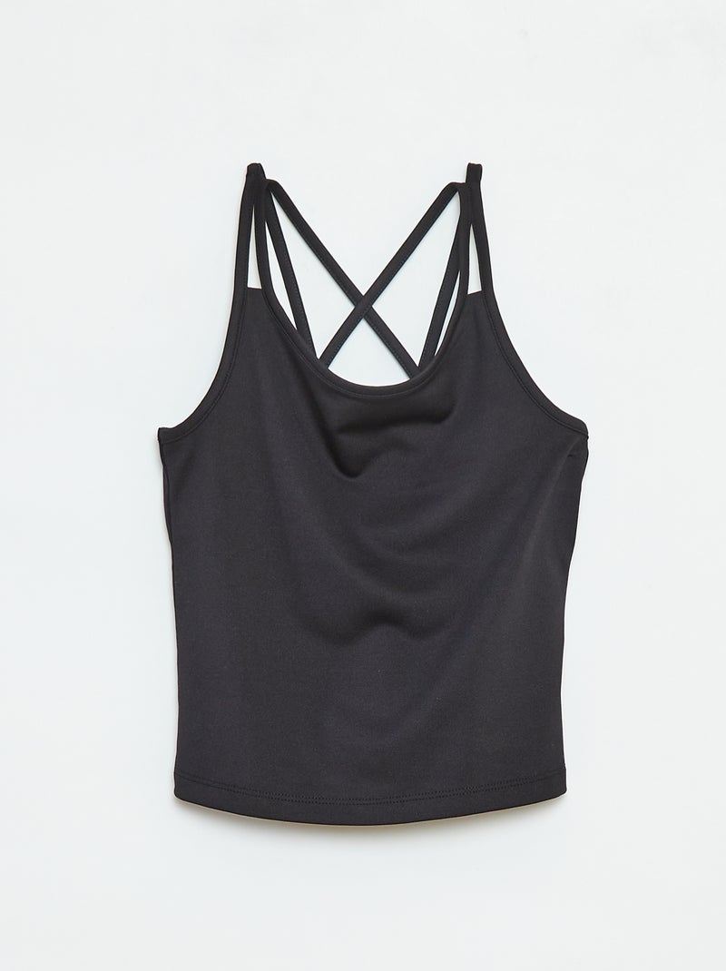 Top em material elástico Preto - Kiabi