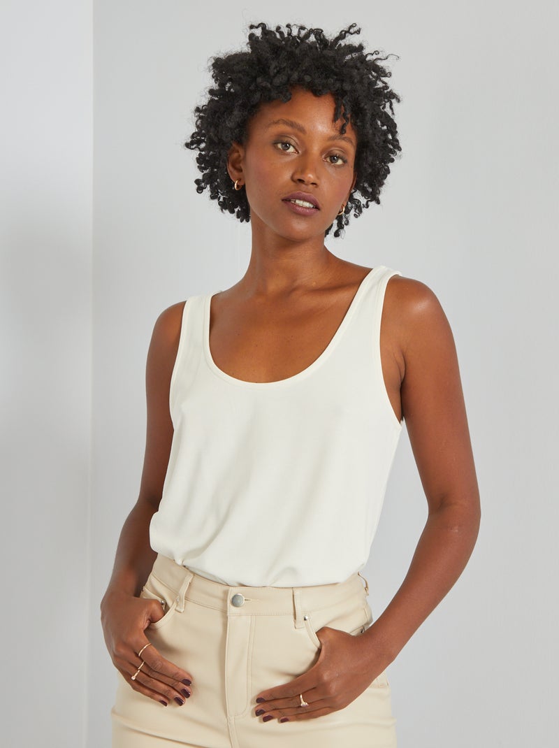 Top em material suave BEGE - Kiabi