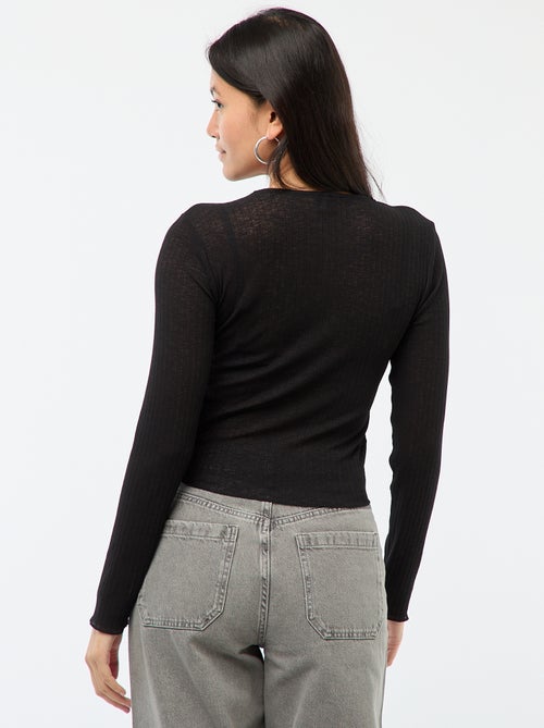 Top em renda de mangas compridas - Kiabi