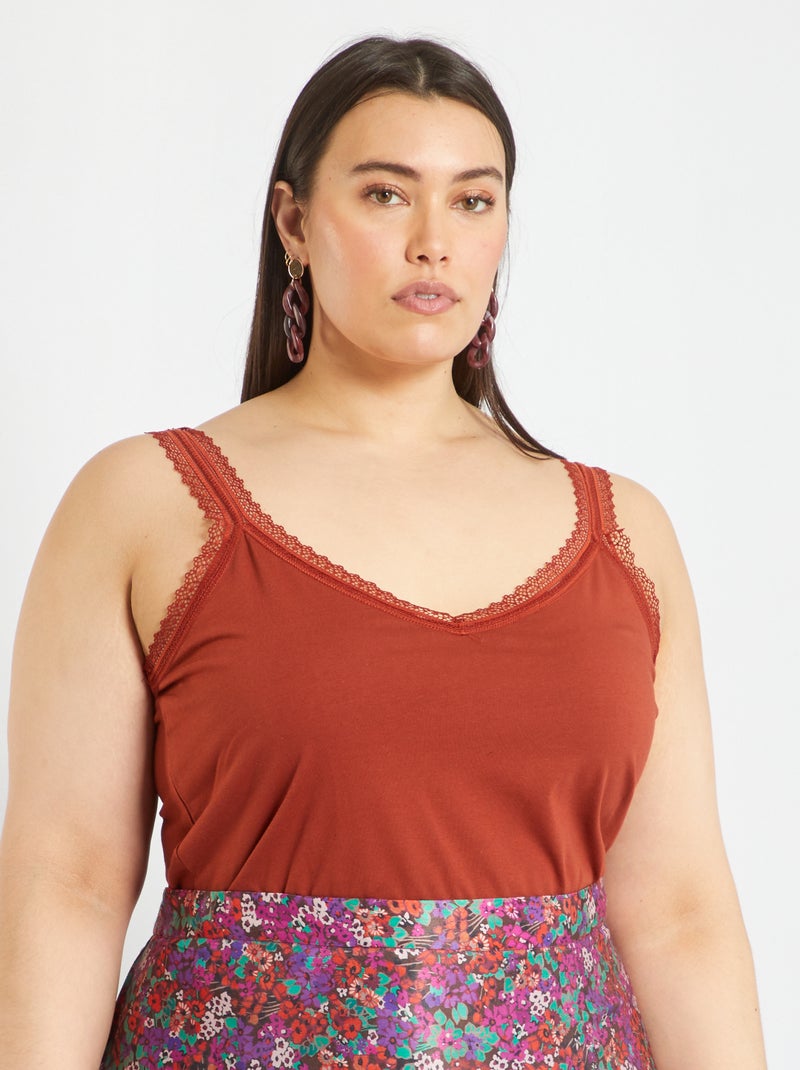 Top em renda LARANJA - Kiabi