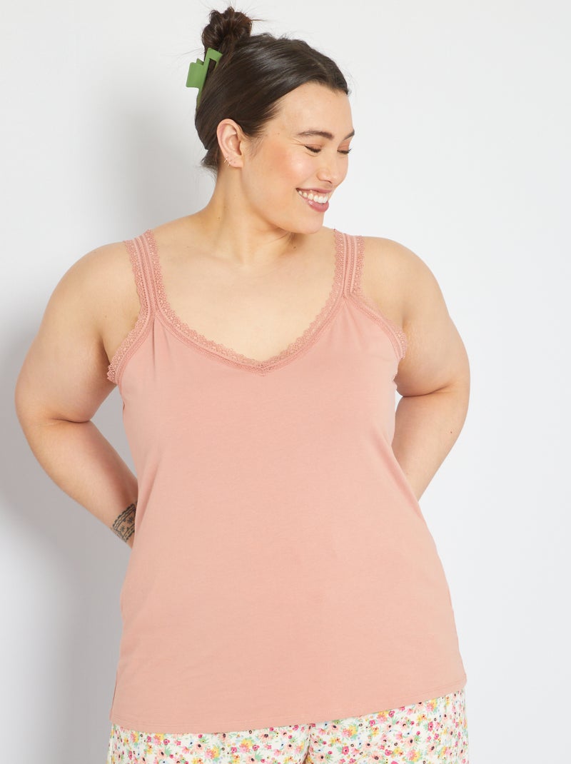 Top em renda Rosa - Kiabi