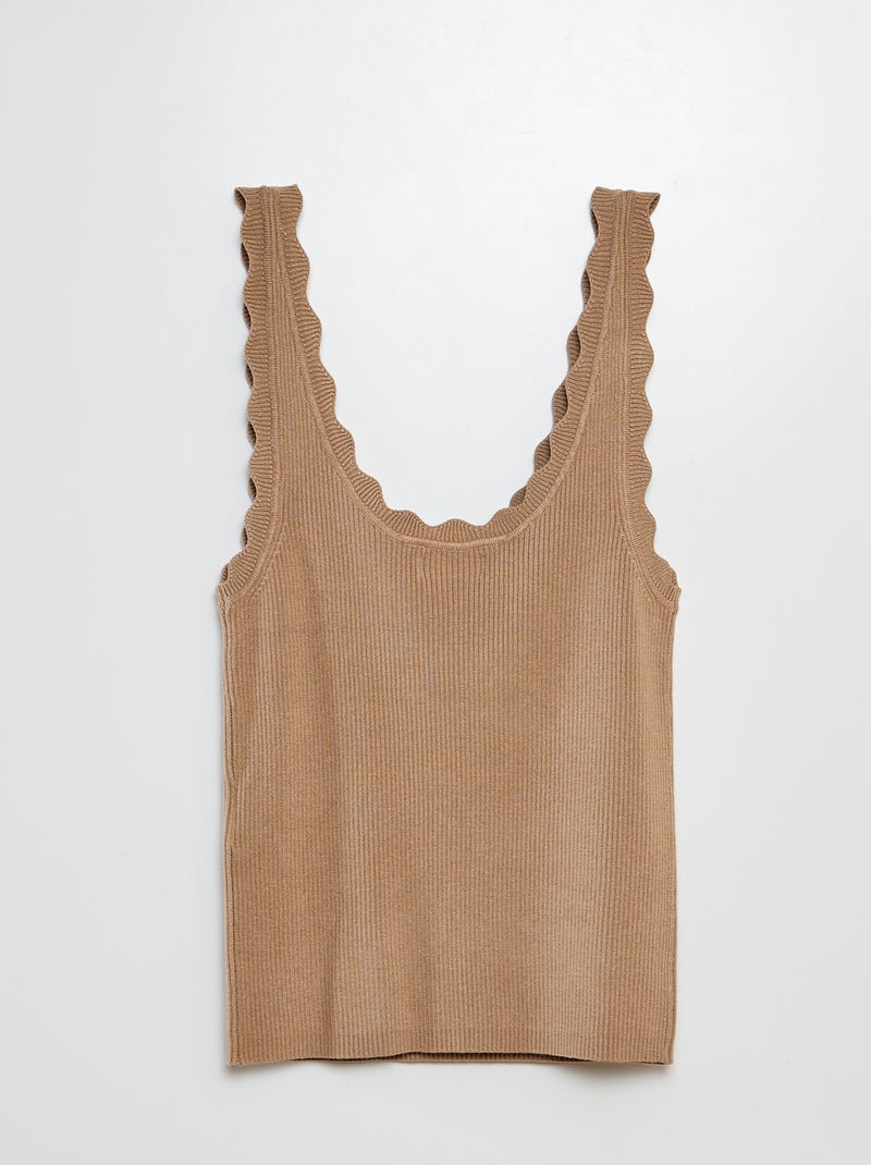 Top em tricô gola redonda 'JDY' BEGE - Kiabi