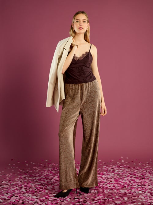 Top em tule com padrão floral - Kiabi