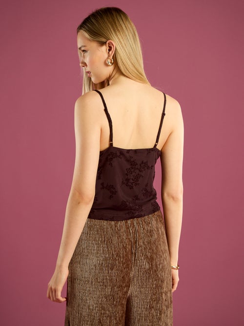 Top em tule com padrão floral - Kiabi