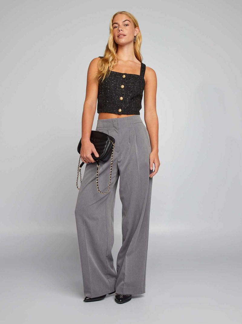 Top em tweed Preto - Kiabi