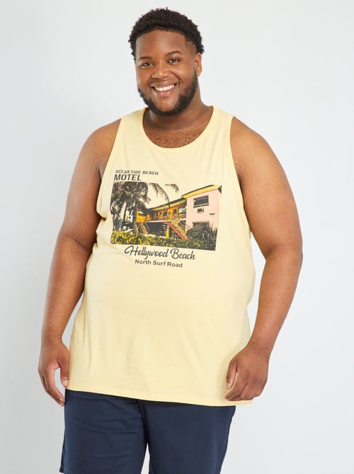 Top estampado de gola redonda - Kiabi