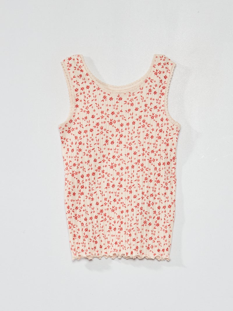 Top estampado de malha nervurada ROSA - Kiabi