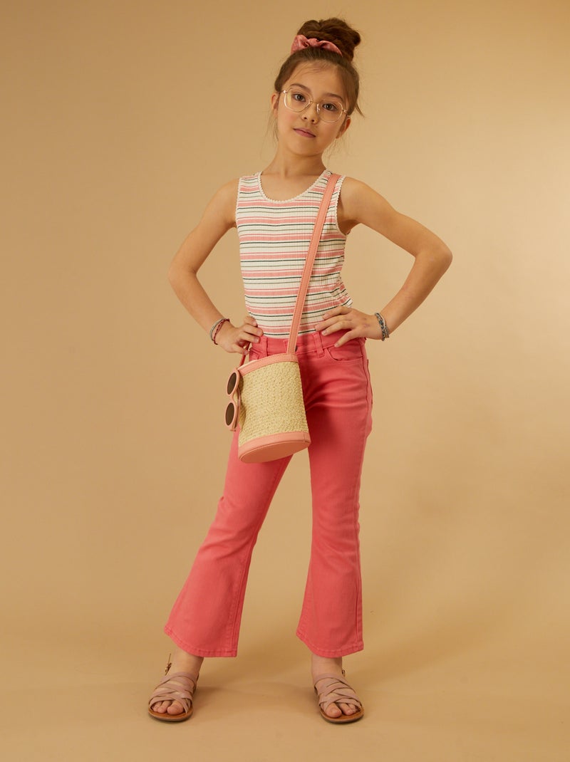 Top estampado de malha nervurada ROSA - Kiabi