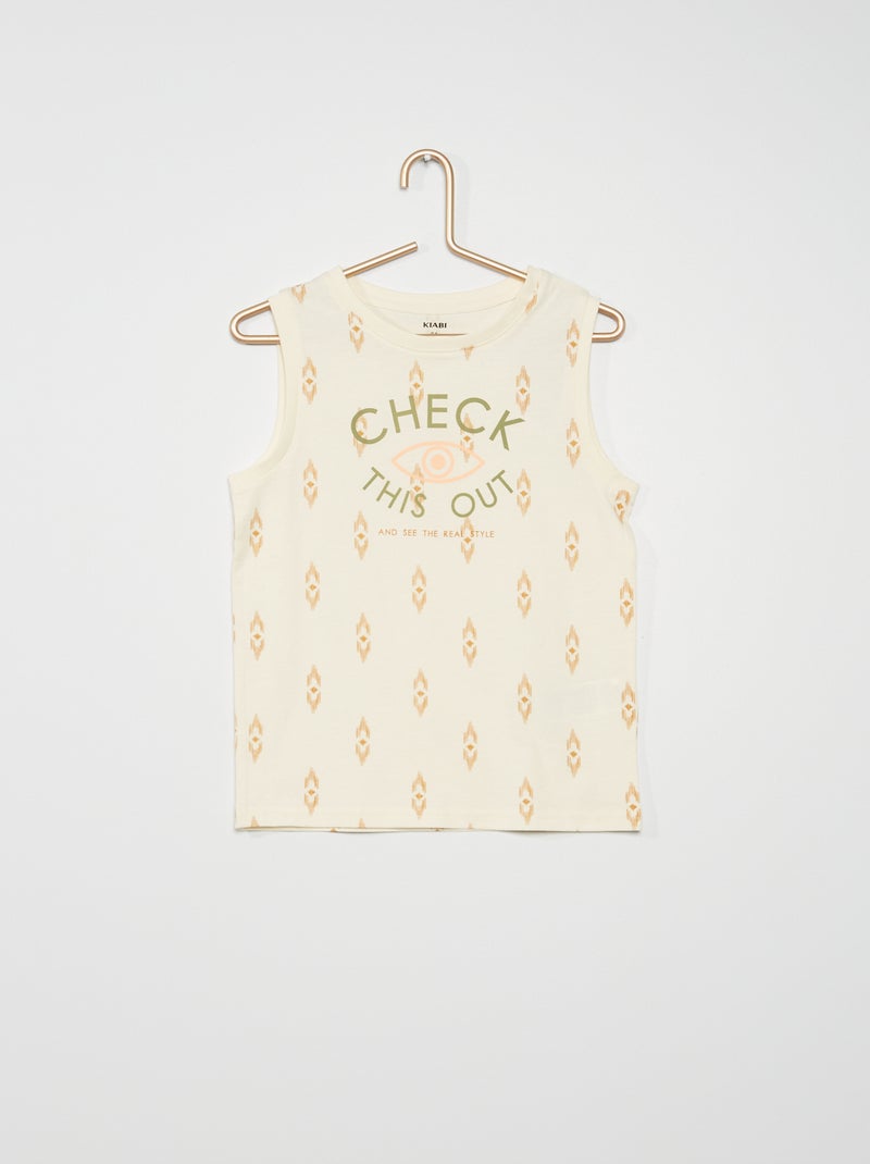 Top estampado de verão BRANCO - Kiabi