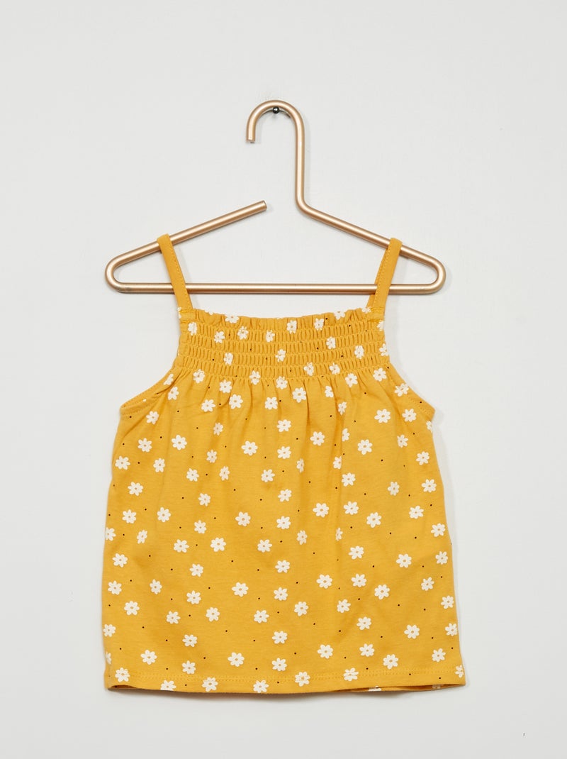 Top estampado em jersey AMARELO - Kiabi