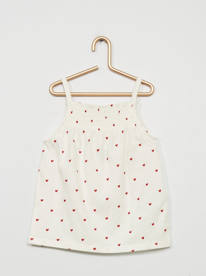 Top estampado em jersey BRANCO - Kiabi