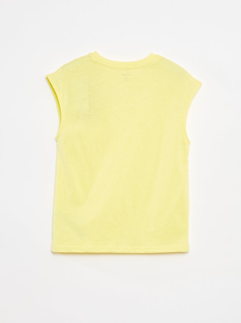 Top estilo largo com recorte frontal AMARELO - Kiabi