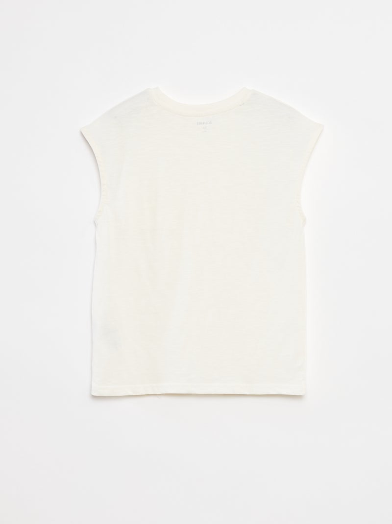 Top estilo largo com recorte frontal BEGE - Kiabi