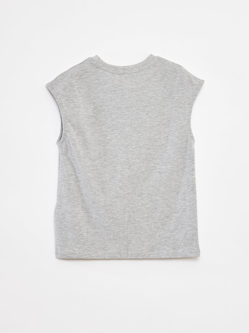 Top estilo largo com recorte frontal CINZA - Kiabi