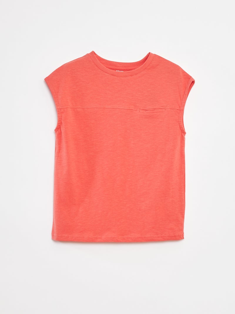 Top estilo largo com recorte frontal LARANJA - Kiabi