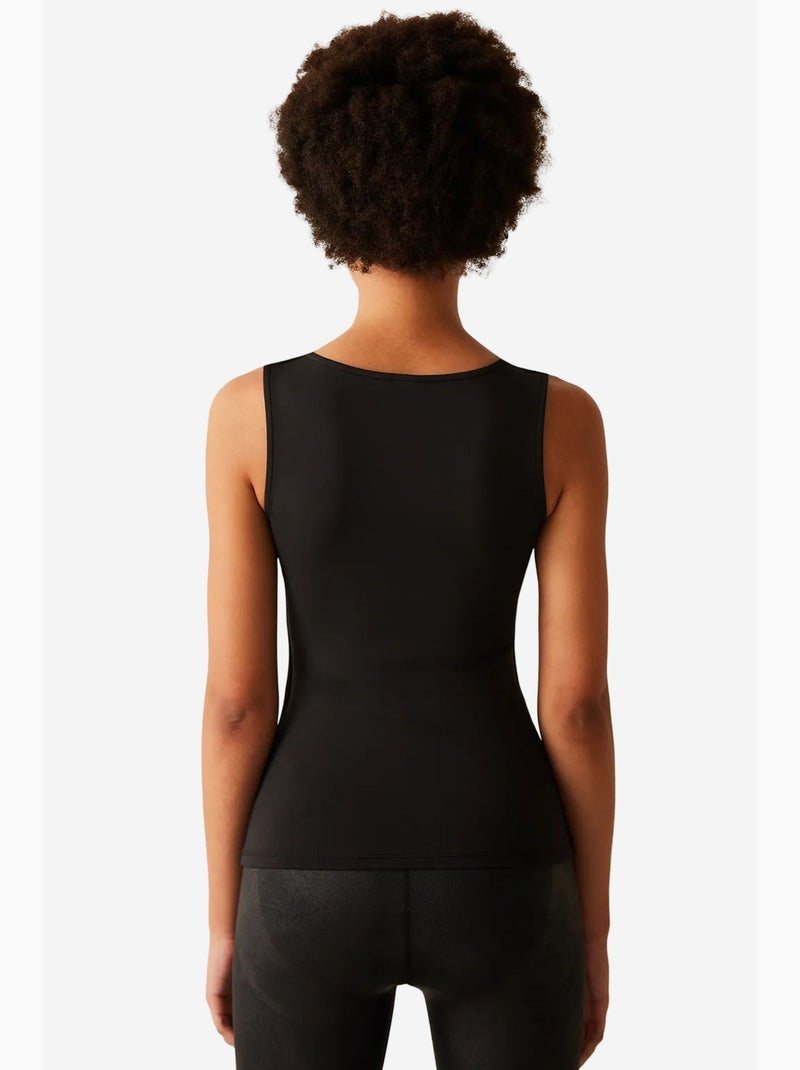 Top feminino com decote quadrado penti Preto - Kiabi