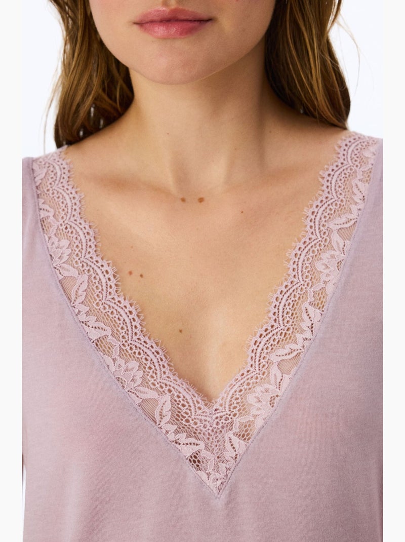 Top feminino em caxemira penti Malva - Kiabi