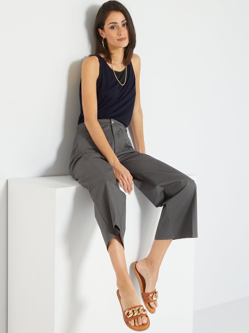 Top fluido com fecho nas costas AZUL - Kiabi