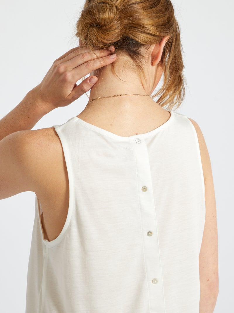 Top fluido com fecho nas costas Branco - Kiabi