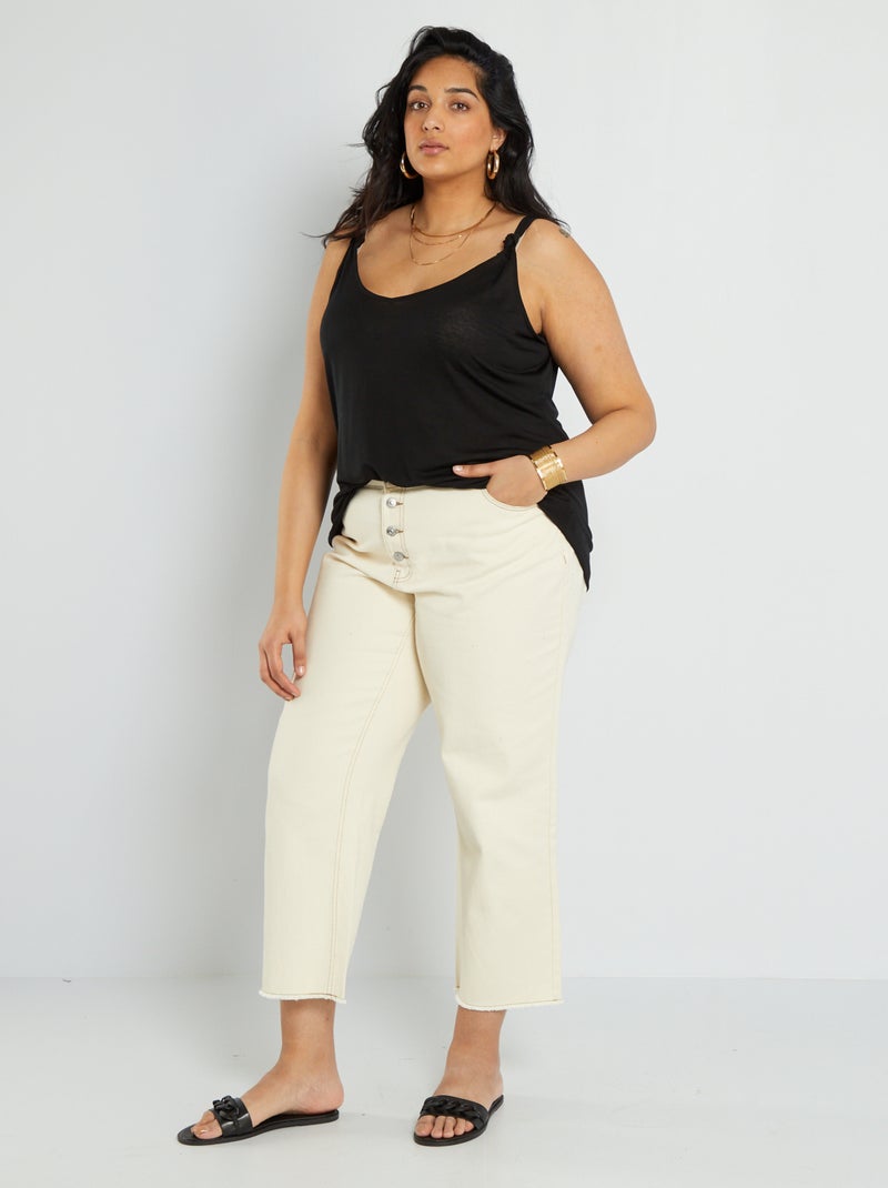 Top fluido liso Preto - Kiabi