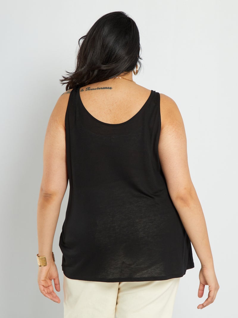 Top fluido liso Preto - Kiabi