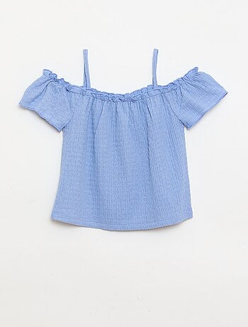 Top franzido de alças finas