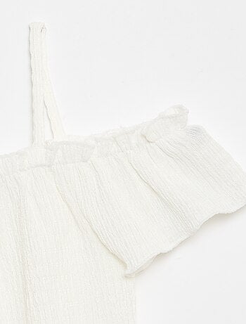 Top franzido de alças finas