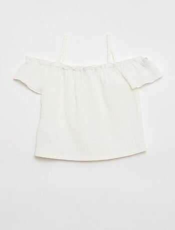 Top franzido de alças finas