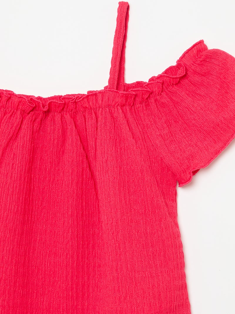 Top franzido de alças finas Rosa - Kiabi
