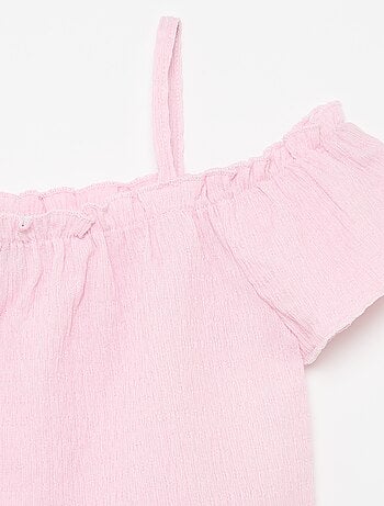 Top franzido de alças finas