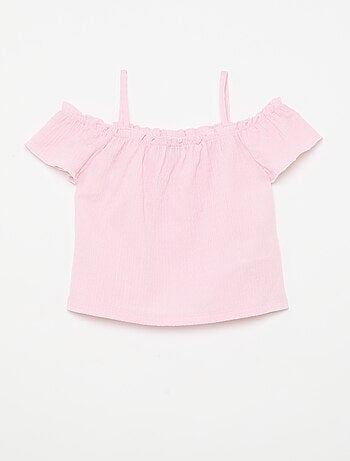 Top franzido de alças finas