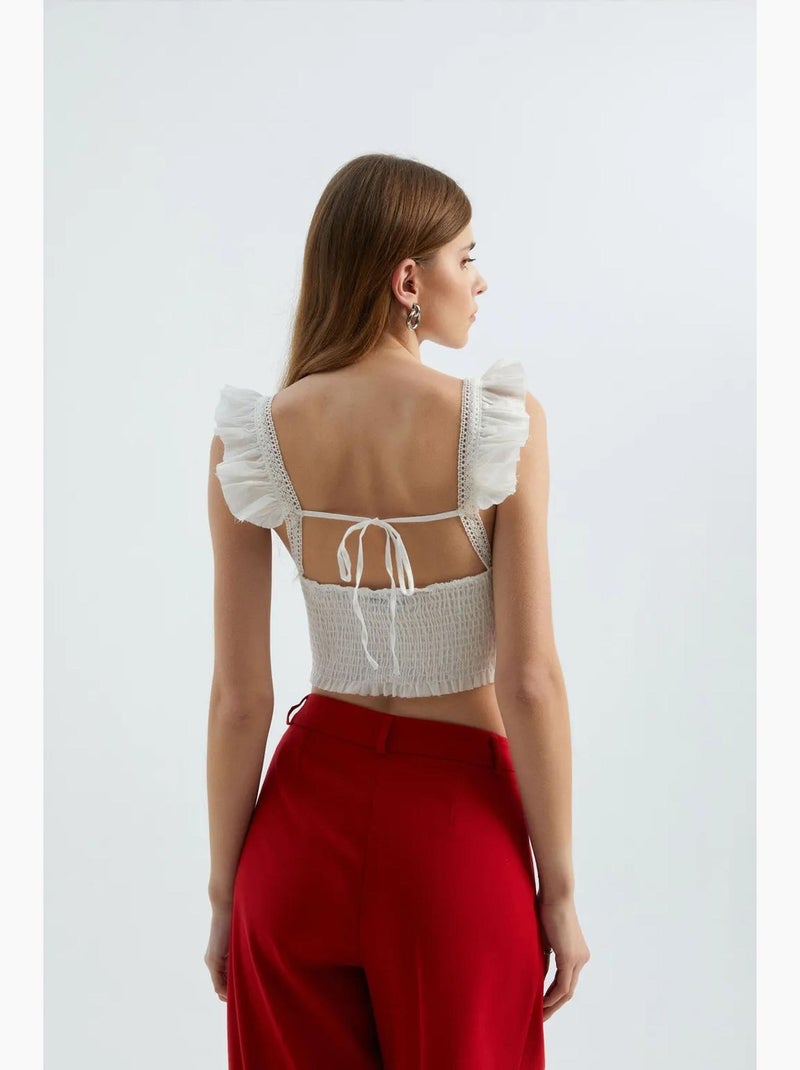 Top franzido hiccup Branco - Kiabi