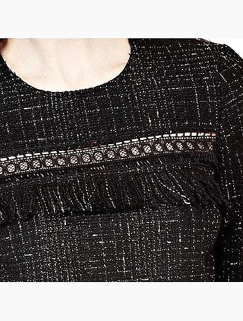 Top guess holly preto e dourado para mulher