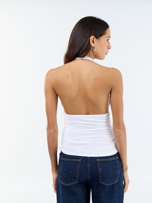 Top halter em tecido elástico - Kiabi