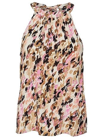 Top Halterneck Bege para Mulher Vero Moda